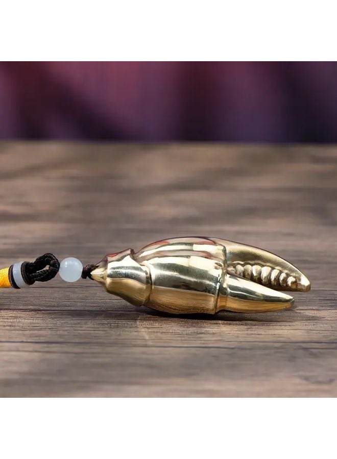 Brass Crab Claws Shape Fortune Attracting Handle Ornaments With Pliers In Hand And Velvet Bag - Image 4